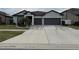 Two-story house with gray siding, two-car garage, and palm trees at 13828 Tonya Anne Dr, Riverview, FL 33579