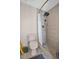 Small bathroom with shower and toilet at 18838 Gulf Blvd # 202, Indian Shores, FL 33785