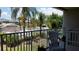 Balcony with patio furniture and view of the community pool at 255 Capri N Cir # 17, Treasure Island, FL 33706