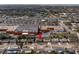 Aerial view of the property and surrounding area at 3421 Cantrell St, Holiday, FL 34690