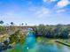 Aerial view of a lush waterway with crystal clear water at 5401 Circle Dr, Weeki Wachee, FL 34607