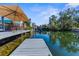 Private dock extending over calm water with a view of the waterway at 5401 Circle Dr, Weeki Wachee, FL 34607