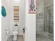Bathroom with walk in shower and decorative accents at 5725 Stockport St, Riverview, FL 33578