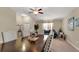 Bright dining room features a spacious table and seating for four at 12410 Ballentrae Forest Dr, Riverview, FL 33579