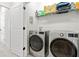 Convenient laundry room with washer, dryer, and shelving at 2511 N Grady Ave # 26, Tampa, FL 33607