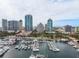 Aerial view of marina and cityscape at 100 Beach Ne Dr # 1501, St Petersburg, FL 33701