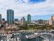 Aerial view of marina and cityscape at 100 Beach Ne Dr # 1501, St Petersburg, FL 33701