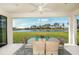 Relaxing covered patio overlooking a lake, perfect for outdoor dining at 14814 Paddock Pond Ave, Lithia, FL 33547