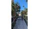 Concrete walkway lined with lush tropical foliage at 1501 Gulf Blvd # 104, Clearwater Beach, FL 33767