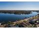 Aerial view of waterfront home with private dock and expansive water views at 2834 Coffee Pot Ne Blvd, St Petersburg, FL 33704