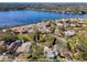 Aerial view showing a house's location in a residential area near water at 402 Pineapple St, Tarpon Springs, FL 34689
