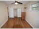 Well-lit bedroom, featuring wood floors and built-in closet at 619 Glenoak N St, St Petersburg, FL 33703