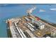 Aerial view highlighting building's waterfront location at 7 Elgin Pl # 208, Dunedin, FL 34698