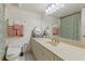 Guest bathroom with updated vanity and shower/tub combo at 105 Island Way # 146, Clearwater, FL 33767