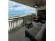 Balcony with ocean views and outdoor seating at 1270 Gulf Blvd # 1206, Clearwater Beach, FL 33767