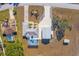 Overhead view of house, pool, detached garage, and driveway at 13101 Delbarton St, Spring Hill, FL 34609
