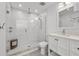Clean bathroom with a walk-in shower and updated fixtures at 162 E Davis Blvd, Tampa, FL 33606