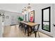 Modern farmhouse dining room with long wood table and metal chairs at 162 E Davis Blvd, Tampa, FL 33606