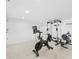 Basement home gym with exercise bike and weight rack at 162 E Davis Blvd, Tampa, FL 33606