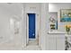 Clean bathroom with white vanity and blue accents at 17019 Avon Dive Ln, Wimauma, FL 33598