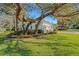 Landscaped yard with large oak trees and lush grass at 2850 Deer Run, Tarpon Springs, FL 34688