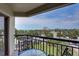 Balcony with ocean and partial city view at 4510 Gulf Blvd # 408, St Pete Beach, FL 33706