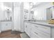 Clean bathroom with double vanity and walk-in shower at 5736 Biscayne Ct # 3, New Port Richey, FL 34652
