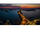 Night aerial view of bridge and city lights at 670 Island Way # 500, Clearwater Beach, FL 33767