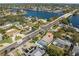 Aerial view highlighting home's location near waterways and bridge at 1198 40Th Ne Ave, St Petersburg, FL 33703