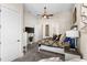 Cozy bedroom featuring a ceiling fan, carpeted floors, and neutral paint colors at 12405 Stonelake Ranch Blvd, Thonotosassa, FL 33592