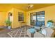 Covered patio with seating area and view at 13614 Tonya Anne Dr, Riverview, FL 33579