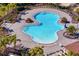 Resort-style pool with surrounding lounge chairs and palm trees at 13614 Tonya Anne Dr, Riverview, FL 33579
