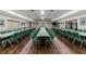 Spacious community room with long tables and green chairs at 1433 Pine Glen Pl # D1, Tarpon Springs, FL 34688