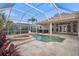 Inviting screened pool area with spa and patio at 2342 Edelweiss Loop, Trinity, FL 34655