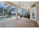 Spacious covered patio overlooking the pool at 2342 Edelweiss Loop, Trinity, FL 34655