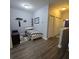 Small bedroom with twin bed and built in shelving at 558 Harbor Ridge Dr, Palm Harbor, FL 34683