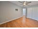 Bedroom with ceiling fan and TV mount at 8111 Tar Hollow Dr, Gibsonton, FL 33534
