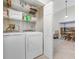 Convenient laundry room with washer, dryer, and storage shelves at 11511 113Th St # 13H, Largo, FL 33778