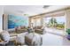 Living room with ocean view and large abstract art at 1200 Gulf Blvd # 204, Clearwater Beach, FL 33767