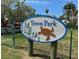Community park sign featuring a sea turtle at 16301 Redington Dr, Redington Beach, FL 33708