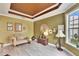 Charming home office featuring hardwood floors and unique decor at 214 Bon Vie Pl, Valrico, FL 33594