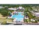 Aerial view of community pool and clubhouse at 5610 Golden Isles Dr, Apollo Beach, FL 33572