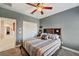 Bedroom with double bed and built-in shelving at 11550 Biddeford Pl, New Port Richey, FL 34654