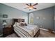Bedroom with a ceiling fan and double bed at 11550 Biddeford Pl, New Port Richey, FL 34654