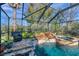 Relaxing screened pool and spa with waterfall feature at 11550 Biddeford Pl, New Port Richey, FL 34654