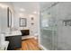 Modern bathroom with double vanity and walk-in shower at 1766 Montana Ne Ave, St Petersburg, FL 33703