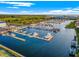 Aerial view of a full-service marina with many boats at 3108 Christophers Watch Ln, Ruskin, FL 33570