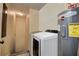 Convenient laundry room with washer, dryer, and water heater at 720 Sunset Dr, Tarpon Springs, FL 34689