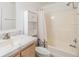 Small bathroom with tub and shower combination at 7800 Kay Marie Ave, Zephyrhills, FL 33541
