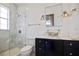Bathroom with marble vanity and glass shower at 9050 San Martin Ne Blvd, St Petersburg, FL 33702